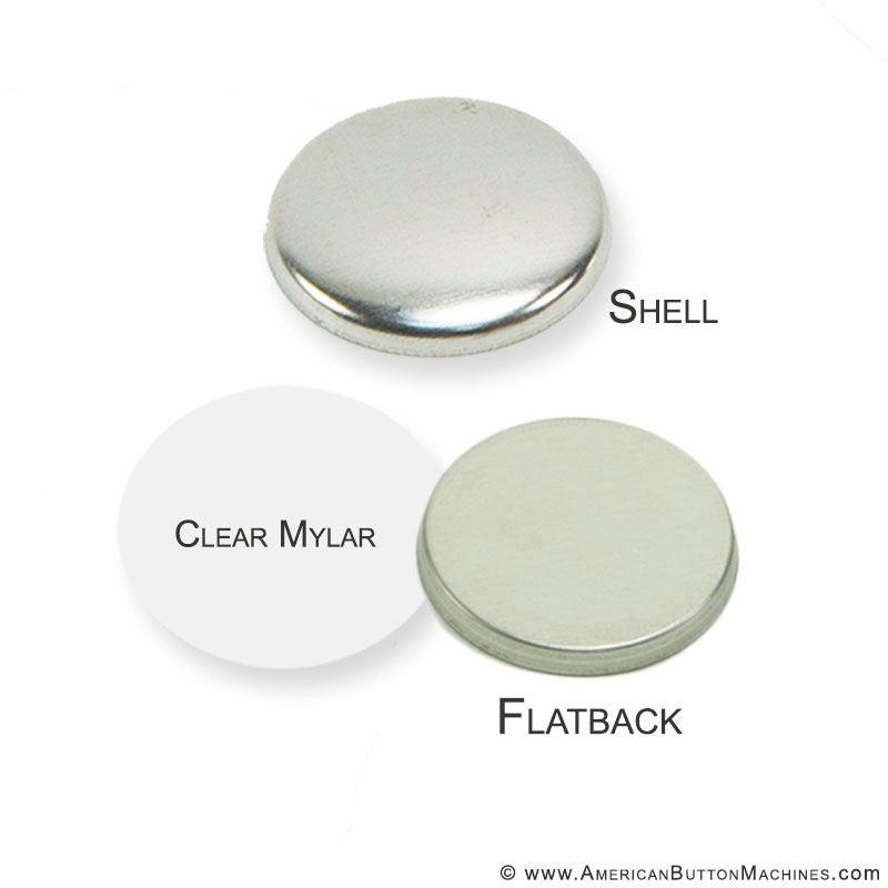 1.5 Inch Metal Flat Back Buttons Complete Sets for Tecre Button