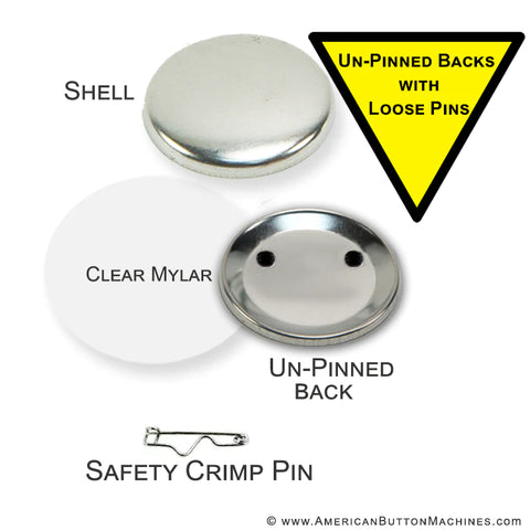 IRONWALLS 75mm Button Supplies, 100 Sets of 3 Inch Button Making Supplies  Metal Button Parts for Button Maker Machine, Round Badge Blank Button Pins